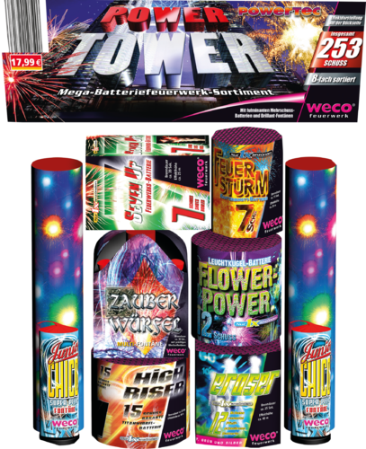 Power-Tower Leucht & Batteriesortiment,Weco