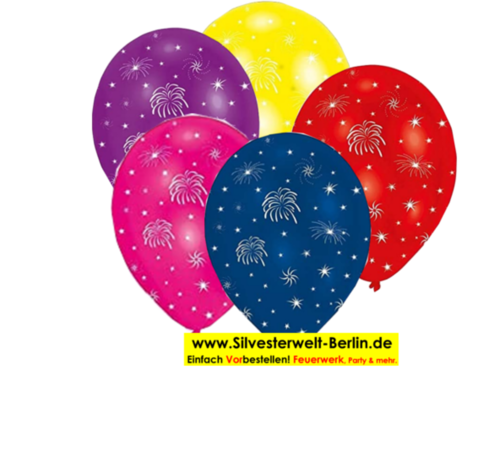 Luftballons mit Feuerwerk- Motiv